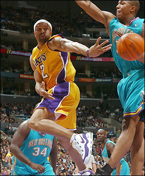 Lakers guard Derek Fisher - Lakers guard Derek Fisher in NBA Season 2003-04.
