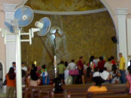 church - 
a scene after baby&#039;s christening