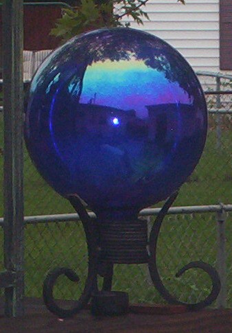 gazing ball - Gazing balls are neat to look at.