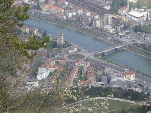 Bird's eye view of Trento, Italy - I took this picture above the town after taking a cable car up a big cliff.