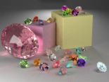 Gem Stones - Different coloured gem stones on a Display.