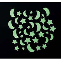 stars and moons in my bedroom :P - glow in the dark