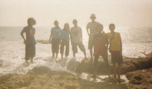 Anyer Beach - With my college in an inaguration.