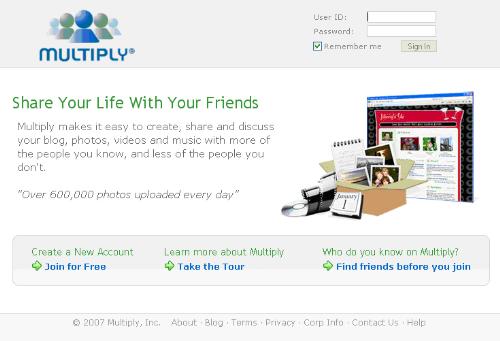 multiply website - This is what will greet you when you visit multiply.com
