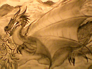 d r a g o n - My latest drawing, of a dragon, summer 2006