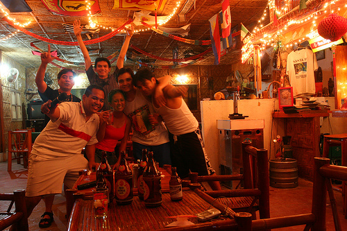 Videoke - A picture of filipinos enjoying the night of videoke.