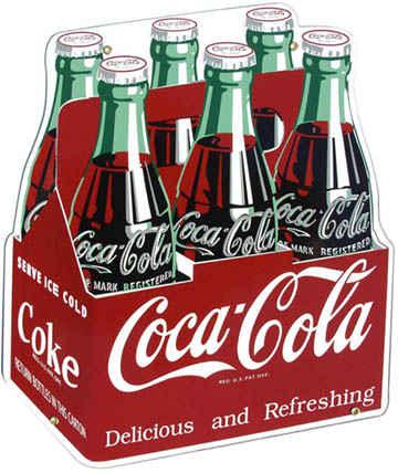 Soda - An image of six pack coke.