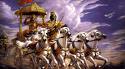 The war filed - This is a picture of Lord Krishna preaching ShrimadBhagavadgitha o Arjuna in the war field of Kurkshetra