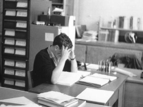 Study at your desk - This photo show how people could be busy when they are studying.