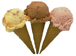 Ice Cream - An image of different ice cream flavors.