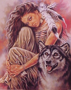 pretty is as nature - lovely girl with her pet