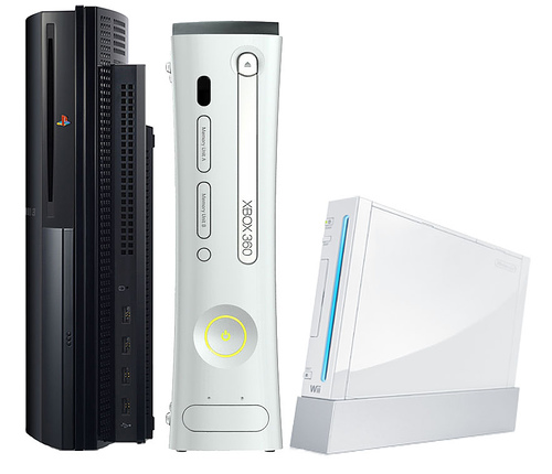 ps3, xbox 360 and wii - three of the most popular gaming systems today.