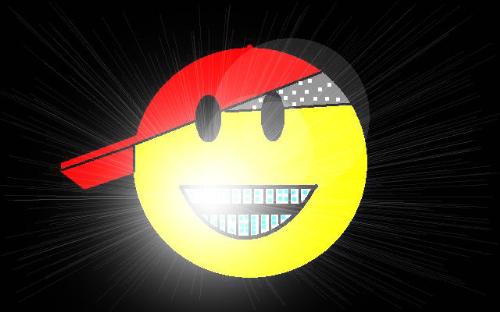smiley i made in paint - i made this smiley and it's pretty sweet, it has a grill and a bandana and all that gangsta stuff