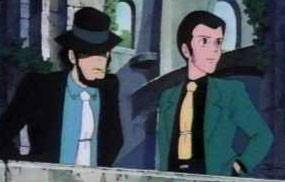 Lupin - Lupin and his best friend, thinking. A screenshot of the 'Castle of Cagliostro' movie, the best movie for the Lupin the 3rd movies.