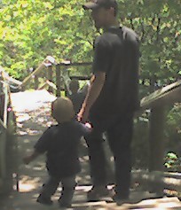 A walk - This is my husband and my son.