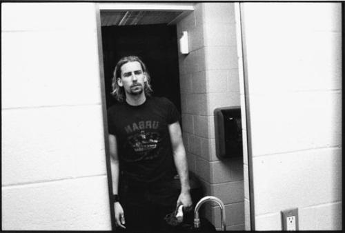 Chad Kroeger - Chad Kroeger, from Nickelback, in black and white.