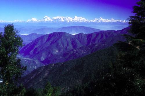 himalaya view - view of himalayan ranges from snow view nainital