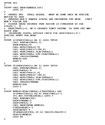 Fortran example - An example of the Fortran programming language.