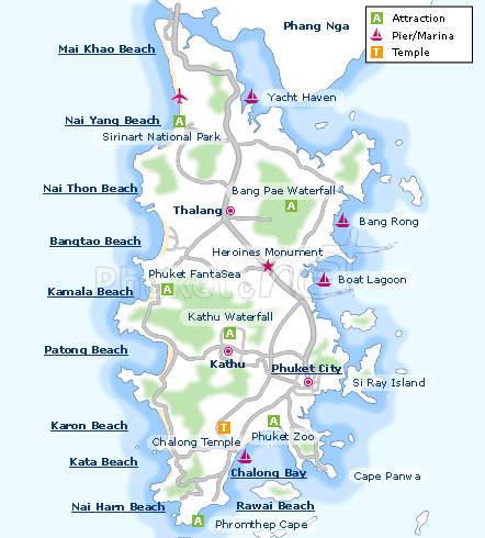 Phuket Island - Various beaches in Phuket listed on this map. 
Tell me which one is the best!