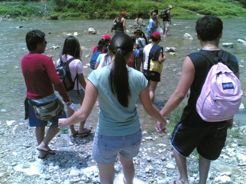 Keep Holding On.. - This is me and my B still holding on to each other's hands while we're going to cross over a river in Argao..