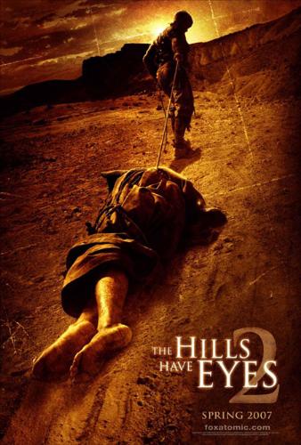 the hills have eyes 2 - What started with the Carter family, clearly didn't end with the Carter family.   The Yuma Flats Training and Testing Facility in New Mexico is big. Sixteen hundred square miles of forbidding desert and mountains used by the U.S. military to test everything from weapons to men. It's there that our central characters, National Guard soldiers barely halfway through their basic training are given a routine mission that will change their lives forever.  They're ordered to deliver a piece of equipment to a group of scientists working in a remote and highly secret area of the facility known only as Sector 16. When they arrive at the isolated research camp, however, they find it is mysteriously deserted. After spotting what seems to be a distress signal flashing from the mountain that looms above them, their sergeant decides to take them all on a search and rescue mission, for surely this is a signal from the missing scientists. Who else could possibly be up there?   Unfortunately, some very nasty people, that's who. The fact is that our kids are smack in the middle of the very hills where ill-fated Carter family found itself attacked by a tribe of cannibalistic mutants lying in wait for them. When the surviving Carter's told the tale of their ordeal, the U.S. military performed a 'robust' search-and-rescue mission that supposedly got rid of these monsters forever. But they were mistaken. The toughest and smartest of the Hills people simply retreated deep into of the old deserted mines that riddle the area. And waited. Until it all blew over. Until the government went away and left them alone to practice what they do best. Attack. Kill. Eat.   And that time has come.   Our young guardsmen and women are inadvertently sent straight into the monsters' lair. The cannibalistic leader, their ruthless patriarch, is Hades. The worst of the worst, intent on leading his pack in a lethal rampage. He's fuelled by insatiable hunger and a passion for revenge, but there's something even worse that he's up to. He wants to capture the two females of our squad so they can be used as breeders. The Hills people have been driven to the brink of extinction - Hades needs a baby to continue his family line!