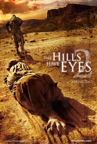 the hills have eyes 2 - What started with the Carter family, clearly didn't end with the Carter family.   The Yuma Flats Training and Testing Facility in New Mexico is big. Sixteen hundred square miles of forbidding desert and mountains used by the U.S. military to test everything from weapons to men. It's there that our central characters, National Guard soldiers barely halfway through their basic training are given a routine mission that will change their lives forever.  They're ordered to deliver a piece of equipment to a group of scientists working in a remote and highly secret area of the facility known only as Sector 16. When they arrive at the isolated research camp, however, they find it is mysteriously deserted. After spotting what seems to be a distress signal flashing from the mountain that looms above them, their sergeant decides to take them all on a search and rescue mission, for surely this is a signal from the missing scientists. Who else could possibly be up there?   Unfortunately, some very nasty people, that's who. The fact is that our kids are smack in the middle of the very hills where ill-fated Carter family found itself attacked by a tribe of cannibalistic mutants lying in wait for them. When the surviving Carter's told the tale of their ordeal, the U.S. military performed a 'robust' search-and-rescue mission that supposedly got rid of these monsters forever. But they were mistaken. The toughest and smartest of the Hills people simply retreated deep into of the old deserted mines that riddle the area. And waited. Until it all blew over. Until the government went away and left them alone to practice what they do best. Attack. Kill. Eat.   And that time has come.   Our young guardsmen and women are inadvertently sent straight into the monsters' lair. The cannibalistic leader, their ruthless patriarch, is Hades. The worst of the worst, intent on leading his pack in a lethal rampage. He's fuelled by insatiable hunger and a passion for revenge, but there's something even worse that he's up to. He wants to capture the two females of our squad so they can be used as breeders. The Hills people have been driven to the brink of extinction - Hades needs a baby to continue his family line!