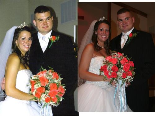 My sister and her bubby - My sister and her hubby. One is the pic I took and the other the photographer took.