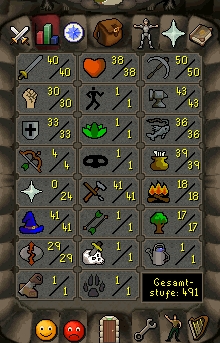 My Runescape Skills - I'm f2p in Runescape. This are my skills.