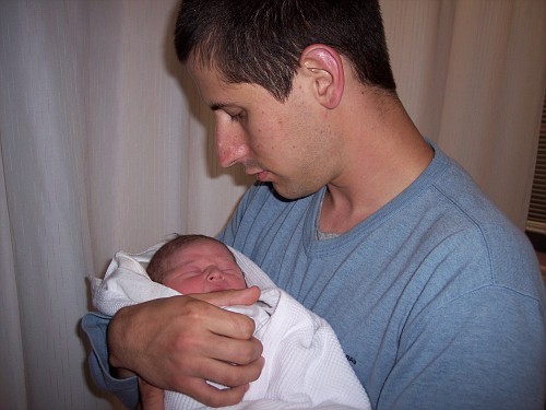 new baby at a hospital - Adam and gio after being born at the hospital