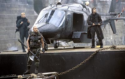 Reign of Fire - Matthew McConaughey and his crew use a helicopter to chase and kill dragons.