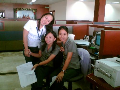 office cubicle - mary ann, conching & me at our office cubicle