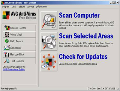 AVG free antivirus - One of the best antivirus around - and its free!