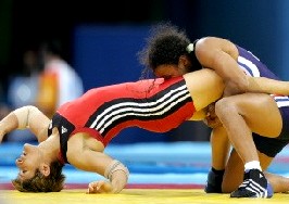 Wrestling - A wrestling match during the 2004 Olympics..