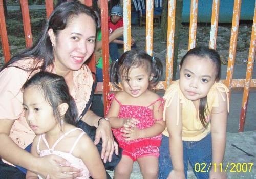 with my daugthers & niece - picture taken at Our Lady of Rule church in Mactan