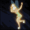 disney - disney's tinkerbell is kicking her feet, because she is angry