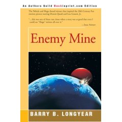 enemy min - this is the cover of the book by Barry B. Longyear - Enemy mine.