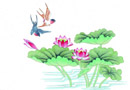 lotus leafs - lotus leafs and birds