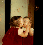 do i look like you? - cute baby having fun in the mirror