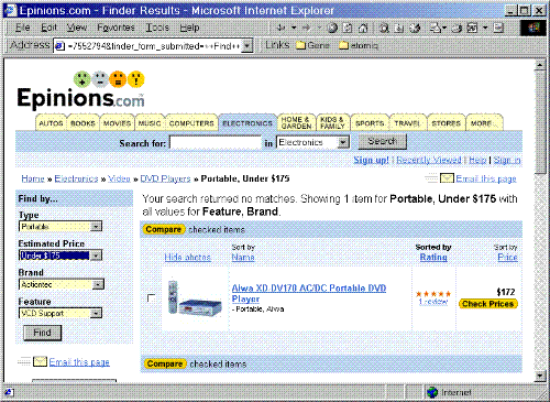 Epinions - A screen shot from Epinions.com