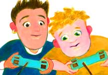 video game - kids playing video game
