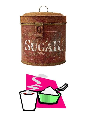 Sugar - Coffee and a jar and bowl of sugar.