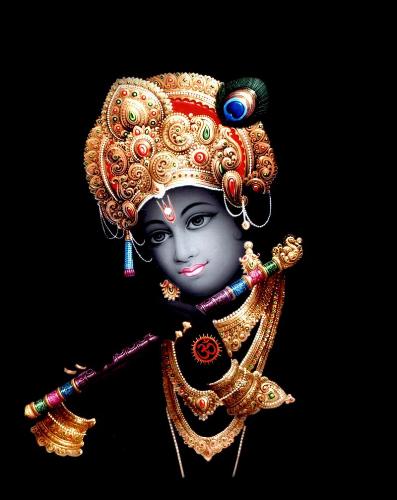 Lord Krishna - This is the beautiful image of lord krishna with flute. This is a different photo of its kind. Feels happy when ever we watch it.