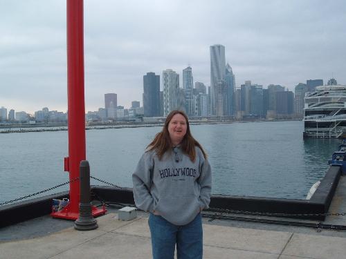 Navy Pier - Michelle standing on Navy Pier in Chicago.