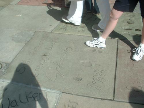 John Wayne Footprint - Look how big my footprint is in comparison to John Wayne's. I only where a 7-1/2 in women's. Wow!