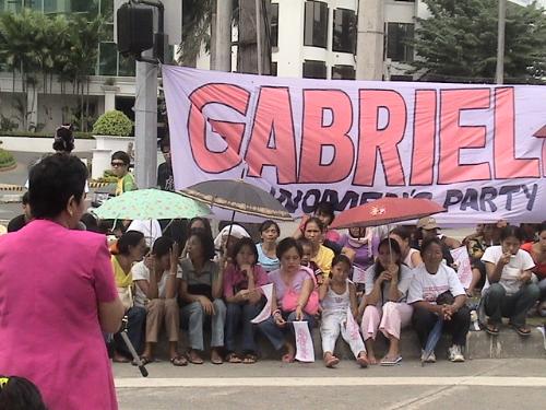 a militant women group on a protest action - this is a photo taken in davao city during Gabriela Women&#039;s Parytlist&#039;s protest action to advance the rights and welfare of the Filipino women