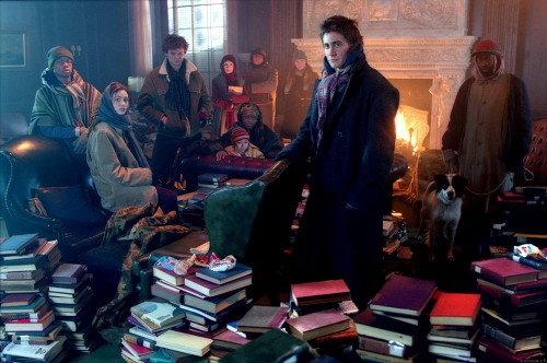 The Day After Tomorrow - The Day After Tomorrow library scene with books and fire.
