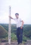My picture in the chocolate hills - This photo is taken at Bohol, Philippines. In chocolate hills.
