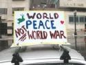 world peace - world peace not world war sign