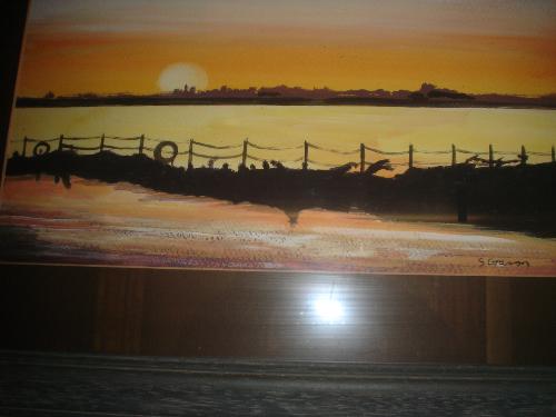 A picture of a painting i did in Luxor Egypt  - A picture of my are, Luxor, Egypt.
The Nile at Sunset
blessed be 