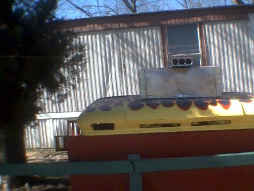 Bar-B-Q Grill - My husband built this 'Grill' from an old truck hood.